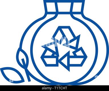 Sortiert müll Symbol Leitung Konzept. Sortiert Müll flachbild Vektor Symbol, Zeichen, umriss Abbildung. Stock Vektor