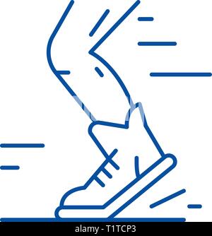 Sport laufende Linie Symbol Konzept. Sport laufen flach Vektor Symbol, Zeichen, umriss Abbildung. Stock Vektor