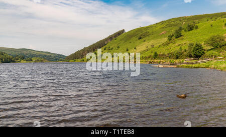 Blick über Llyn Geirionydd in der Nähe von Llanwrst, Conwy, Clwyd, Wales, Großbritannien Stockfoto