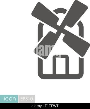 Mühle Flachbild-Symbol. Landwirtschaft unterzeichnen. Grafik Symbol für Ihre Web site Design, Logo, App, UI. Vector Illustration, EPS 10. Stock Vektor
