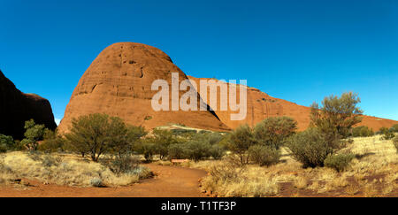 Panoramablick auf einen Abschnitt von Kata Tjuṯa, in der Nähe von Tal der Winde an im Uluru-Kata Tjuṯa National Park, Northern Territory, Stockfoto