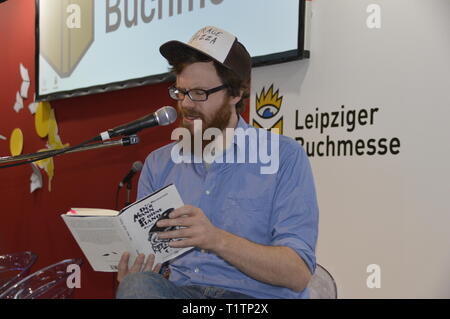 Leipzig, Deutschland, 23. März 2019: JAN BRATENSTEIN auf der Buchmesse Stockfoto