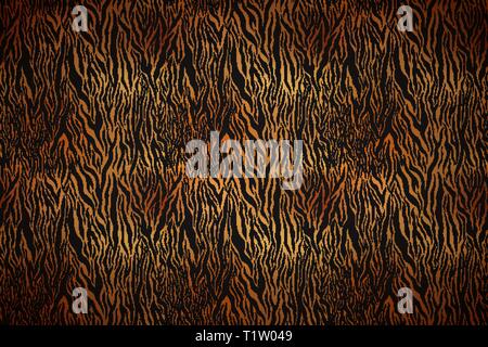 Helle realistische Tiger Skin Textur mit schwarzen Streifen, breite detaillierte Hintergrundinformationen Stock Vektor