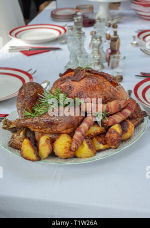 Braten Weihnachten Türkei bereit, um bedient zu werden. Stockfoto