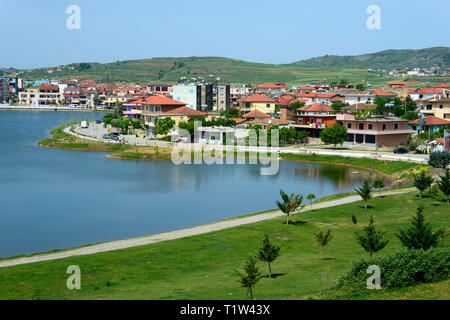 Belsh, Karst See Liqeni i Belshit, qark Elbasan, Albanien, Belshi, Belesh, Beleshi Stockfoto