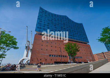 Elbphilharmonie, Platz der Deutschen Einheit, Hafencity, Hamburg, Deutschland Stockfoto