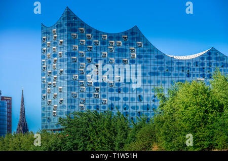 Elbphilharmonie, Platz der Deutschen Einheit, Hafencity, Hamburg, Deutschland Stockfoto