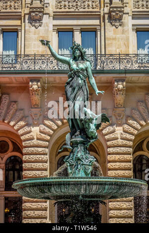 Hygieia-Brunnen, Innenhof, Rathaus, Rathausmarkt, Hamburg, Deutschland Stockfoto