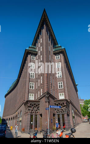 Chilehaus, Fischertwiete, Kontorhausviertel in Hamburg, Deutschland Stockfoto