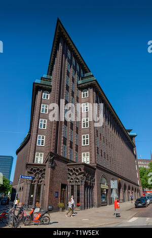 Chilehaus, Fischertwiete, Kontorhausviertel in Hamburg, Deutschland Stockfoto