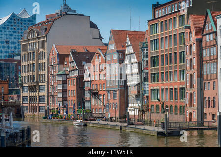 Buergerhaeuser, Deichstrasse, Nikolaifleet, Hamburg, Deutschland Stockfoto