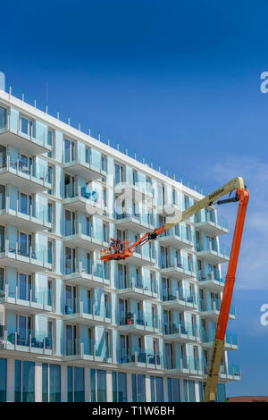 Neubauwohnungen, die Gröberen Lemberg, Vancouverstrasse, Ueberseequartier, Hafencity, Hamburg, Deutschland, Überseequartier Stockfoto