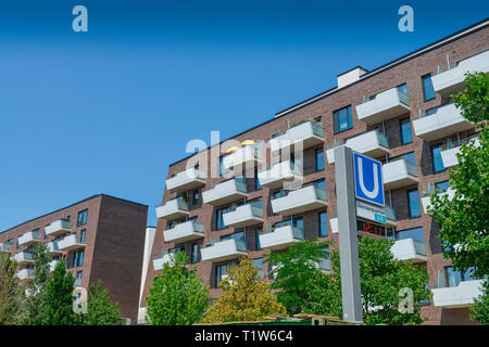 Neubauwohnungen, Ueberseequartier, Hafencity, Hamburg, Deutschland, Überseequartier Stockfoto