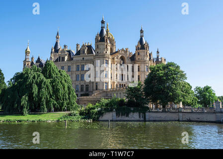 Schloss, Schweriner See, Schwerin, Mecklenburg-Vorpommern, Deutschland Stockfoto