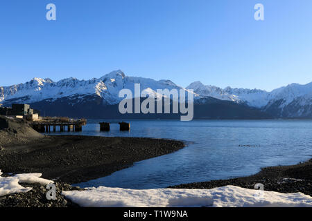 Seward, Alaska, und am Strand der Lowell Point Road Stockfoto
