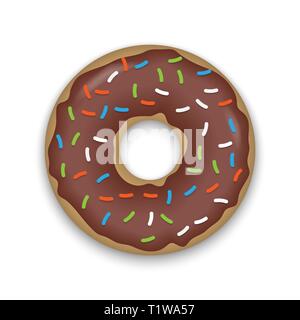 Realistische Donut isoliert auf weißem Hintergrund Stock Vektor