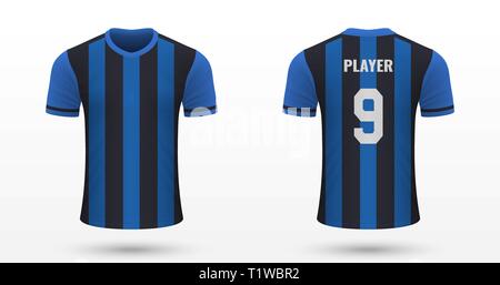 Realistische Fußball shirt Atalanta, Jersey Vorlage für Fußball-Kit. Vector Illustration Stock Vektor