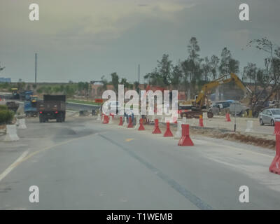 Straße Entwicklung in Iskandar Puteri, Johor, Malaysia Stockfoto