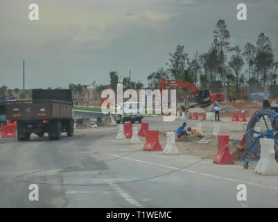 Straße Entwicklung in Iskandar Puteri, Johor, Malaysia Stockfoto