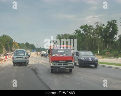 Straße Entwicklung in Iskandar Puteri, Johor, Malaysia Stockfoto