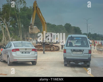 Straße Entwicklung in Iskandar Puteri, Johor, Malaysia Stockfoto
