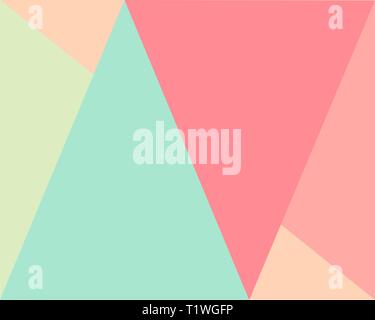 Abstrakte geometrische Hintergrund, Muster, hellgrün, beige, grün, rosa Dreieck formen. Stock Vektor