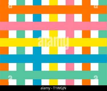 Bunte Grid auf weißem Hintergrund. Mosaik in geometrischen Stil mit Farbverlauf. Stock Vektor