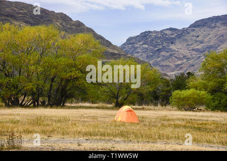 Casa Piedra (Steinhaus) Campingplatz im schönen Patagonien Nationalpark, Aysen, Patagonien, Chile Stockfoto