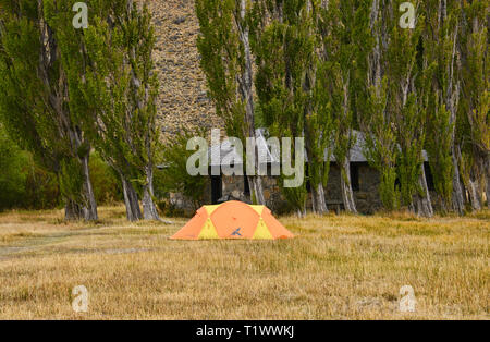 Casa Piedra (Steinhaus) Campingplatz im schönen Patagonien Nationalpark, Aysen, Patagonien, Chile Stockfoto