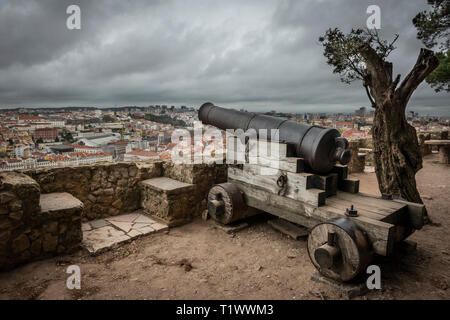 Der Blick über Lissabon von der Sao Jorge, Portugal Stockfoto