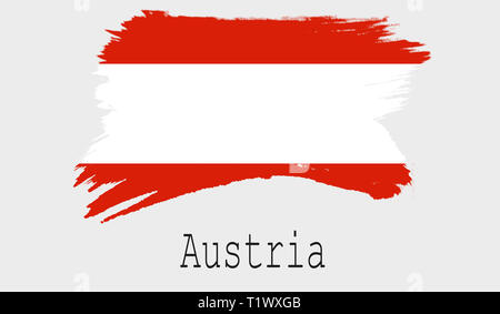 Österreich Flagge auf weißem Hintergrund, 3D-Rendering Stockfoto