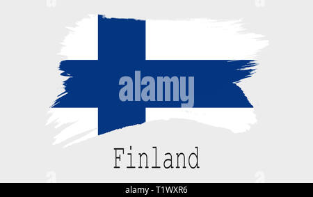 Finnland Flagge auf weißem Hintergrund, 3D-Rendering Stockfoto