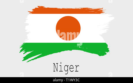 Niger Fahne auf weißem Hintergrund, 3D-Rendering Stockfoto