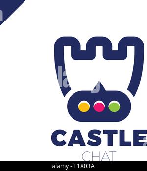 Schloss Schild einfache minimalistische Schriftzug. Sichern und Schützen chat Markieren. Stock Vektor