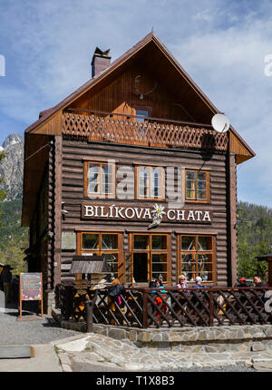 Mountain Hotel 'Bilikova Chata" (Bilikova Cottage) in der Nähe von hrebienok Gipfel. Die Tatra, Slowakei, Europa Stockfoto