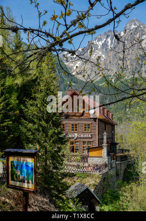 Mountain Hotel 'Bilikova Chata" (Bilikova Cottage) in der Nähe von hrebienok Gipfel. Die Tatra, Slowakei, Europa Stockfoto