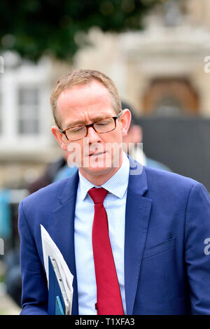 John Lamont MP (Con: Berwickshire, Roxburgh und Selkirk) auf College Green, Westminster, 27. März 2019 Stockfoto