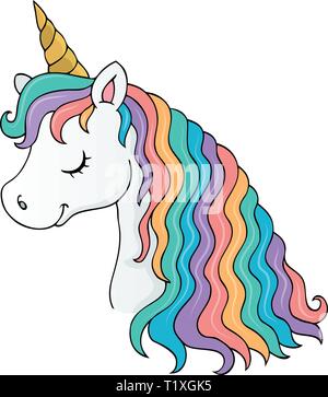 Stilisierte Einhorn Kopf Thema Bild 1-eps 10 Vector Illustration. Stock Vektor