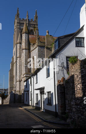 Brixham, Hafen, Torquay - England, Abenteuer, Balkon, Blau, die britische Kultur, Küste, Farbbild, Cottage, Devon, England, Englisch Stockfoto