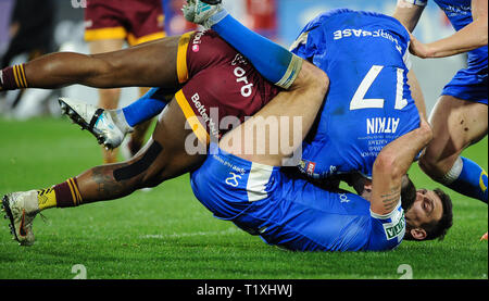 Huddersfield, Großbritannien, 22. 3. 2019. 22. März 2019. John Smiths Stadion, Huddersfield, England; Rugby League Betfred Super League, Huddersfield Riesen vs Rumpf Stockfoto