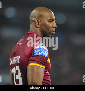 Huddersfield, Großbritannien, 22. 3. 2019. 22. März 2019. John Smiths Stadion, Huddersfield, England; Rugby League Betfred Super League, Huddersfield Riesen vs Rumpf Stockfoto