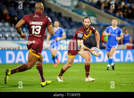 Huddersfield, Großbritannien, 22. 3. 2019. 22. März 2019. John Smiths Stadion, Huddersfield, England; Rugby League Betfred Super League, Huddersfield Riesen vs Rumpf Stockfoto