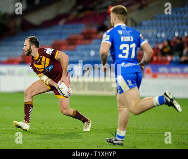 Huddersfield, Großbritannien, 22. 3. 2019. 22. März 2019. John Smiths Stadion, Huddersfield, England; Rugby League Betfred Super League, Huddersfield Riesen vs Rumpf Stockfoto