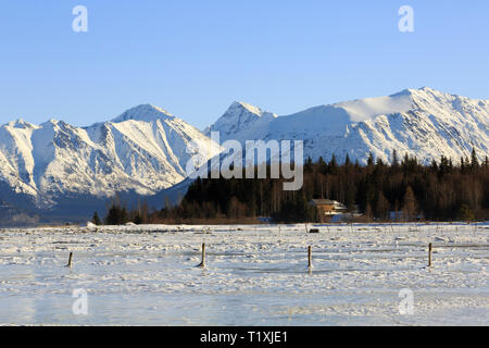 Turnagain Arm und Chugach reichen von Hoffnung, Alaska Stockfoto