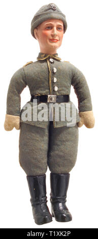 Spielzeug, BLECHSPIELZEUG, Figuren, rag doll mit Porzellan Kopf, von Hersteller Hermann, Coburg, Editorial-Use - Nur Stockfoto