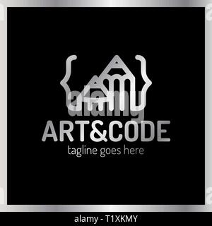 Zwei Bleistift mit Kodierung Symbol. Pfeil nach oben pen Design Studio Stock Vektor