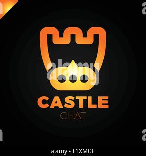 Schloss Schild einfache minimalistische Schriftzug. Sichern und Schützen chat Markieren. Stock Vektor