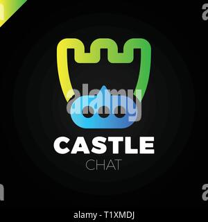 Schloss Schild einfache minimalistische Schriftzug. Sichern und Schützen chat Markieren. Stock Vektor