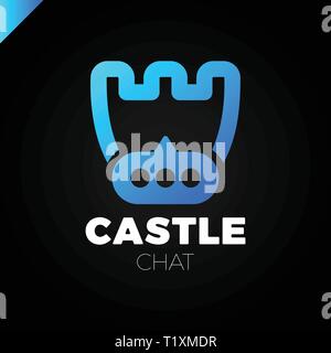 Schloss Schild einfache minimalistische Schriftzug. Sichern und Schützen chat Markieren. Stock Vektor