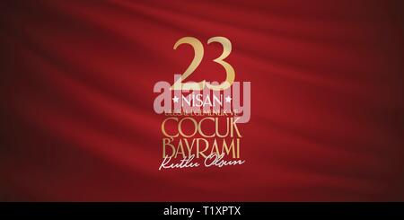 April 23 nationale Souveränität und der Tag der Kinder. Reklametafeln, Poster, Social Media, Grußkartenvorlage. Stock Vektor